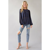 Mystree Smocked Shoulder Blouse