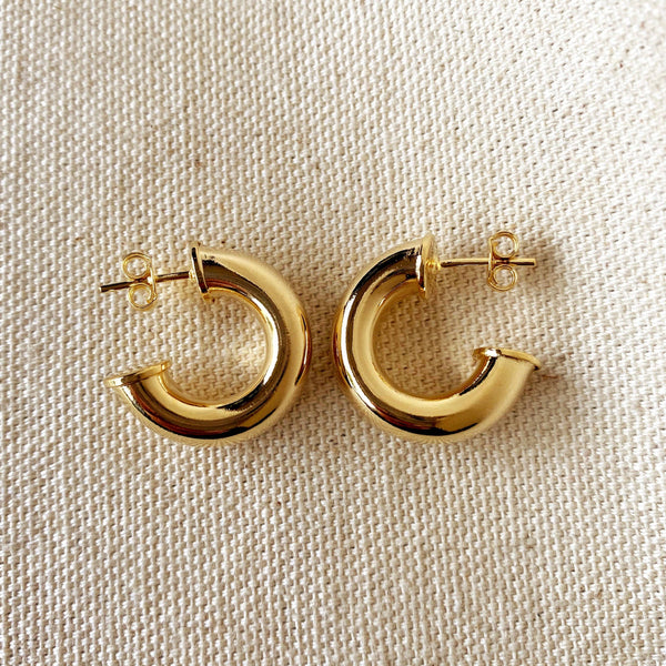 GoldFi - 18k Gold Filled Chubby Half-Hoop Earrings