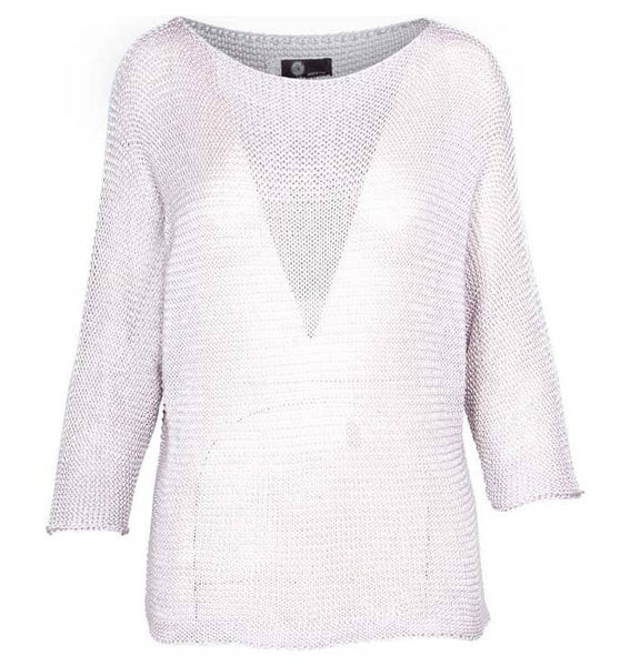 M Made In Italy - Women's Three-Quarter Sleeve Lightweight Knit Sweater