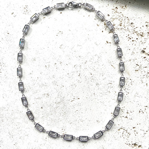 VB&CO Designs Handmade Jewelry - Crystal tennis necklace boutique salon layering jewelry