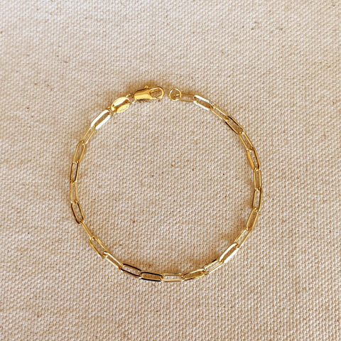 GoldFi - 18k Gold Filled Short Link Paperclip Bracelet: 6 inches