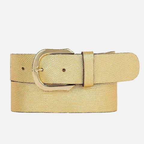 Amsterdam Heritage Belts & Bags - 40603 Dana | Metallic Iguana textured Leather Belt