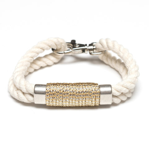 Allison Cole Jewelry - Tremont Bracelet - Ivory/Metallic Silver