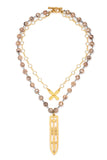 French Kande Double Strand with Apricot Druzy and French Kiss