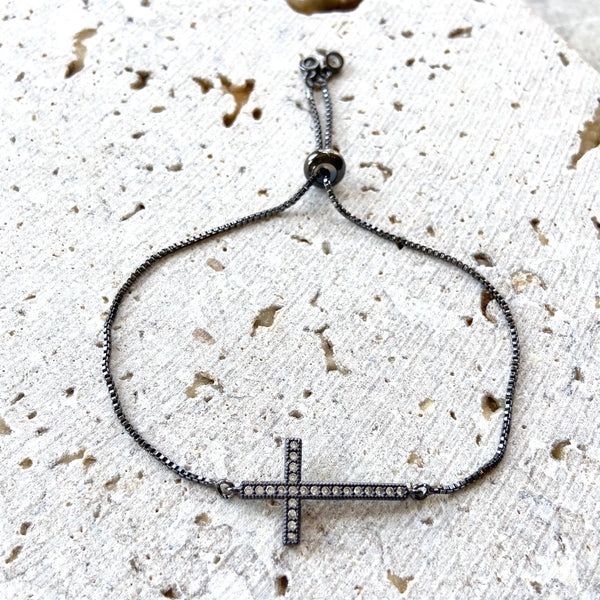 Cross bracelet religious jewelry bible gift shop Jesus: Black