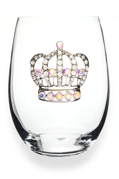 The Queens' Jewels® - Large Crown Jeweled Stemless Wine Glass Mp