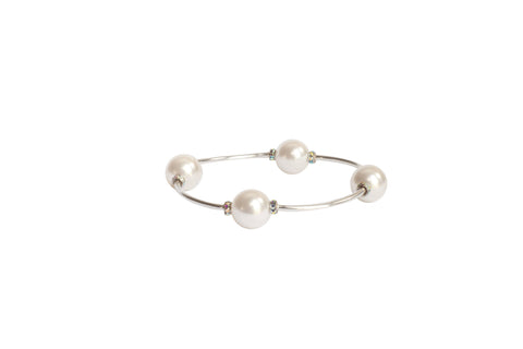 Made as Intended - 12mm Crystal White Pearl Blessing Bracelet