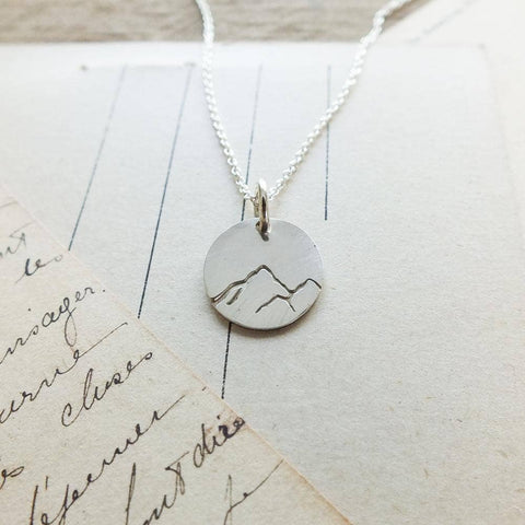 Becoming Jewelry - Mountain Round Charm Necklace