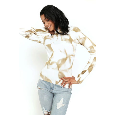 Mystree Tie Dye Mock Neck Sweater