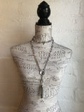 French Kande Lavender mix Honfleur chain with Swarovski Crystal and Tassle