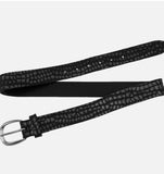 Amsterdam Heritage Secil Metallic Black Leather Belt