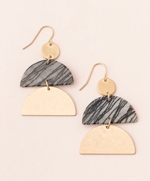 Scout Curated Wears-Stone Half Moon Earring- 'Stone of Creativity"
