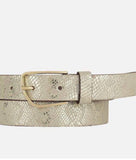 Amsterdam Heritage Carlyn White Snake Leather Belt