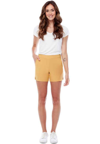 I Love Tyler Madison Solid Techno Petal Slit Shorts