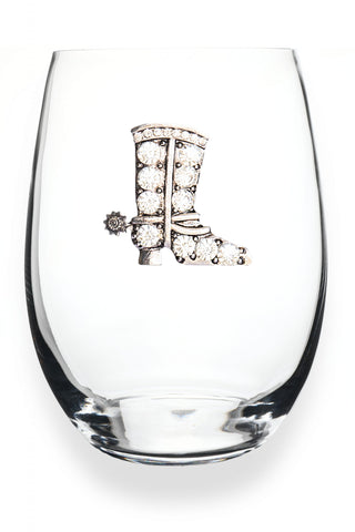 The Queens Jewels Cowboy Boot Jeweled Glassware