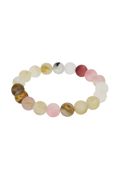 Pink stone-matte bracelet