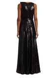 Halston Harlan Micro Sequin Evening Gown