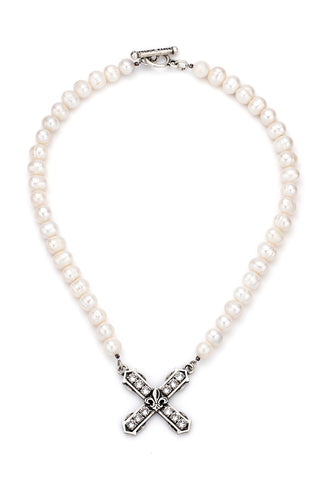 FRENCH KANDLE PEARLS WITH AUSTRIAN CRYSTAL FRENCH KISS