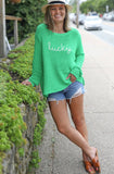 Wooden Ships Lucky V Neck Cotton Sweater