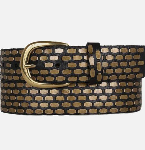 Amsterdam Heritage Maeva Bronze Studded Belt