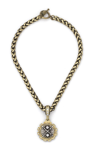 French Kande CHEVAL CHAIN WITH X MEDALLION