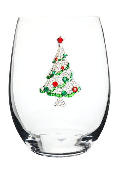 The Queens Jewels Christmas Tree Stemless Wine Glass