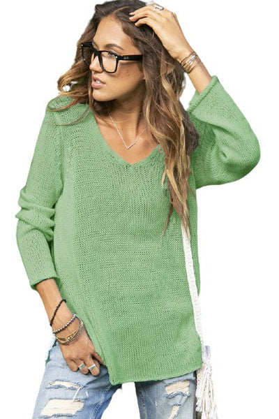 Wooden Ships Shirt Tail V Neck Sweater