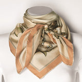 Kennedy Taupe Crown Handmade Silk Scarf