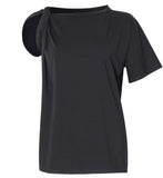 Luxe & Leather by Madonna & Co - Knit Tee with Twisted Shoulder Detail